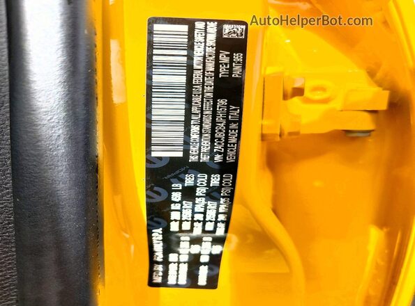 ZACCJBCB4JPH15796 2018 JEEP RENEGADE Yellow VIN sticker view