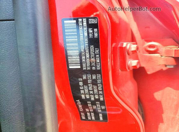 ZACCJBCT0GPD55024 2016 JEEP RENEGADE Red VIN კოდის სტიკერის ხედი