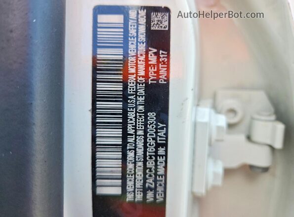 ZACCJBCT6GPD05308 2016 JEEP RENEGADE White Вид наклейки з VIN-кодом