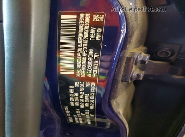 ZACCJBDT3GPC70449 2016 JEEP RENEGADE Blue ძრავის განყოფილების ხედი