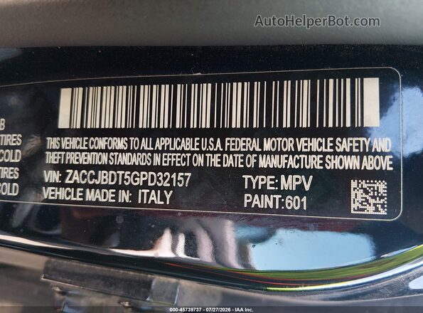 ZACCJBDT5GPD32157 2016 JEEP RENEGADE Black Vista del compartimento del motor