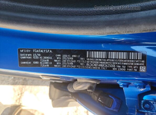 ZACNDFAN6R3A25006 2024 DODGE OTHER Blue Vista interior de 360 grados