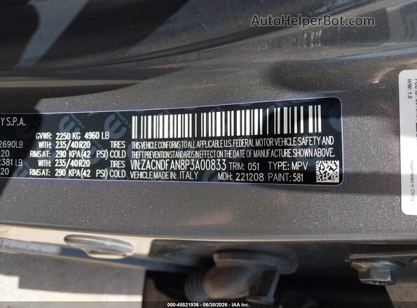 ZACNDFAN8P3A00833 2023 DODGE OTHER Gray Widok komory silnika