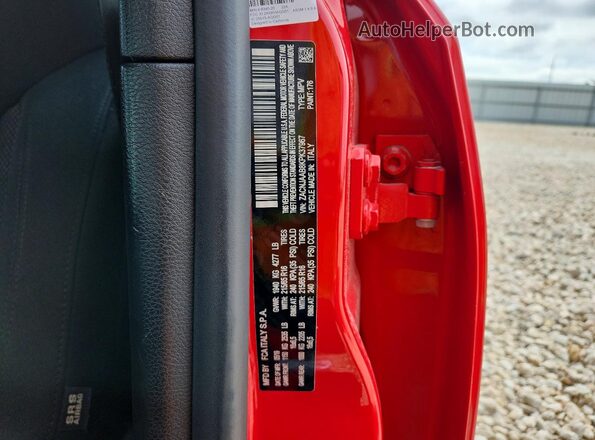 ZACNJAAB8KPK37967 2019 JEEP RENEGADE Red VIN կոդի պիտակի տեսք