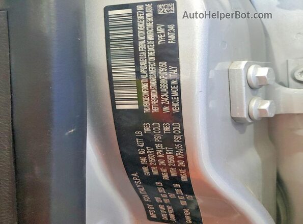 ZACNJABB8KPJ75050 2019 JEEP RENEGADE Silver Vista de la etiqueta del VIN
