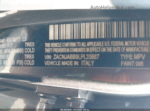 ZACNJABB9LPL20887 2020 JEEP RENEGADE Серый Вид подкапотного пространства
