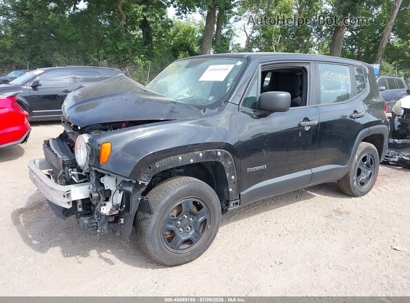 ZACNJBABXKPK21758 2019 JEEP RENEGADE Black წინა მარცხენა ხედი სამი მეოთხედიდან
