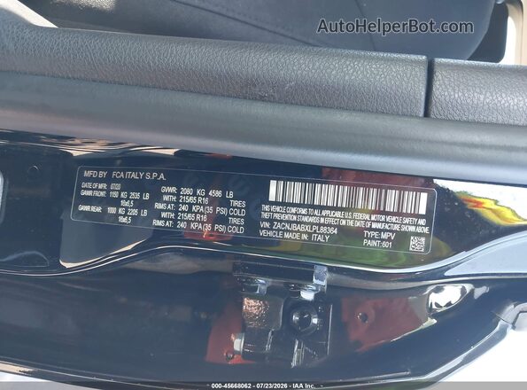 ZACNJBABXLPL88364 2020 JEEP RENEGADE Black Engine compartment view