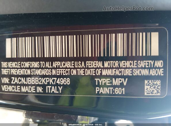 ZACNJBBB2KPK74968 2019 JEEP RENEGADE Черный Вид подкапотного пространства