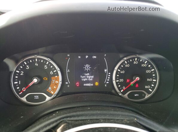 ZACNJBBB2LPL52909 2020 JEEP RENEGADE Gray ხელსაწყოთა პანელის ხედი