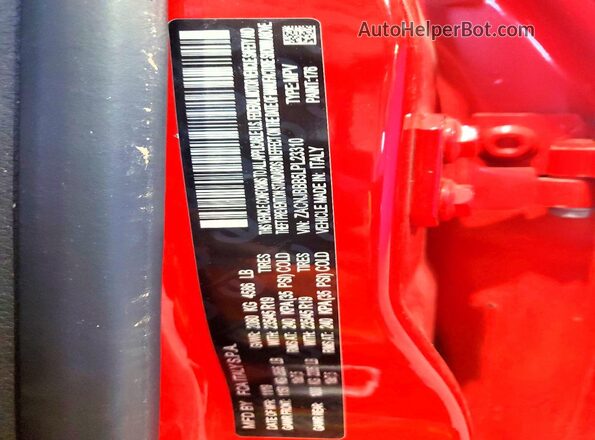 ZACNJBBB5LPL23310 2020 JEEP RENEGADE Red VIN კოდის სტიკერის ხედი