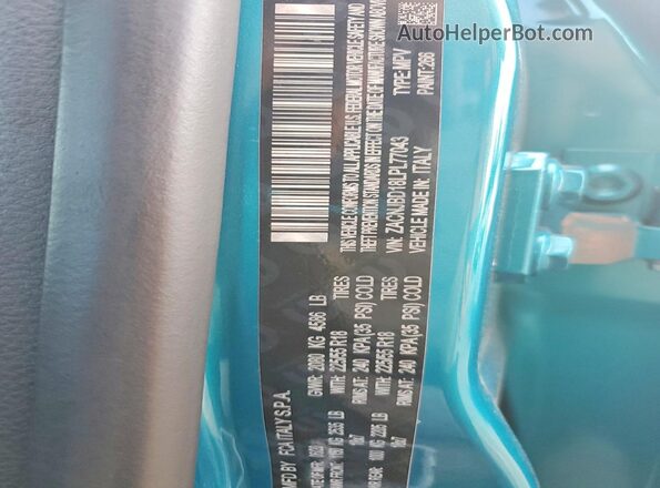 ZACNJBD18LPL77043 2020 JEEP RENEGADE Teal VIN sticker view