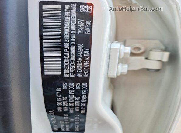 ZACNJCAB4MPM29756 2021 JEEP RENEGADE White Widok naklejki z numerem VIN