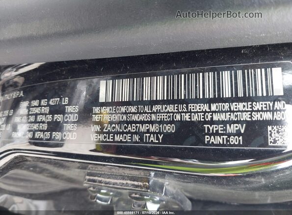 ZACNJCAB7MPM81060 2021 JEEP RENEGADE Black Vista del compartimento del motor
