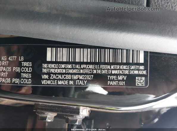 ZACNJCBB1MPM22827 2021 JEEP RENEGADE Black Widok komory silnika