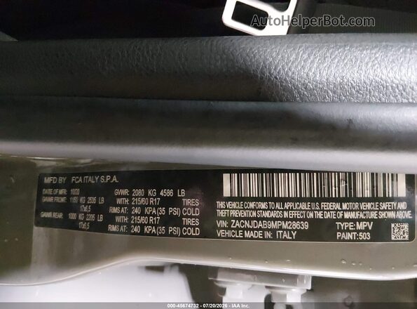 ZACNJDAB9MPM28639 2021 JEEP RENEGADE Черный Вид подкапотного пространства