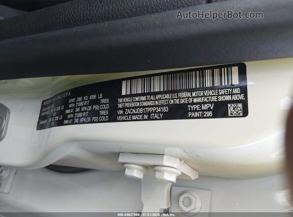 ZACNJDB17PPP34183 2023 JEEP RENEGADE White Շարժիչի բաժամունքի տեսք