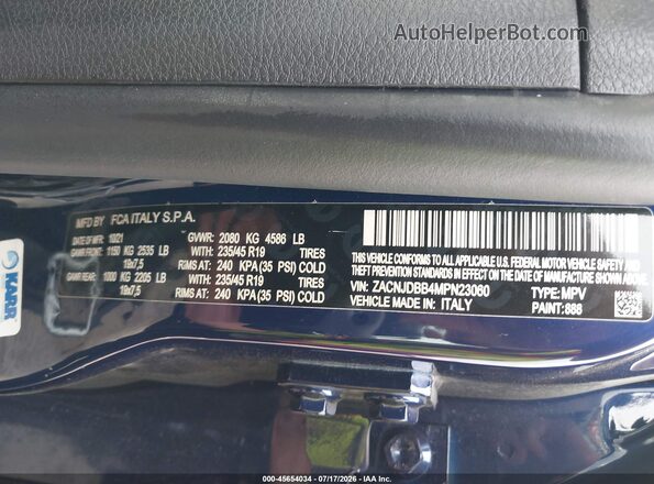ZACNJDBB4MPN23060 2021 JEEP RENEGADE Dark Blue ძრავის განყოფილების ხედი