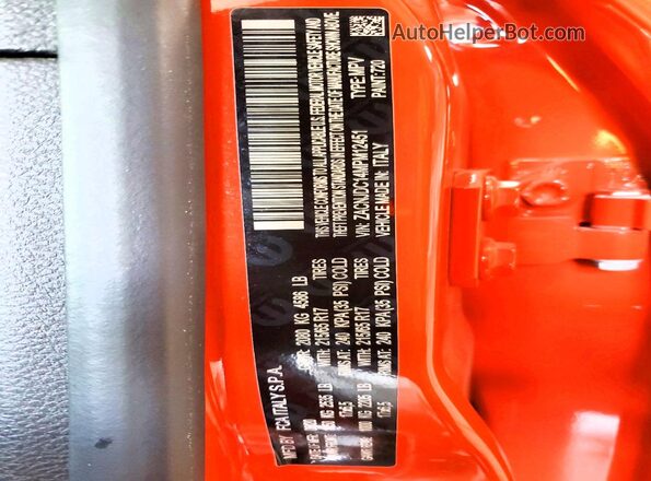 ZACNJDC14MPM12451 2021 JEEP RENEGADE Orange Widok naklejki z numerem VIN