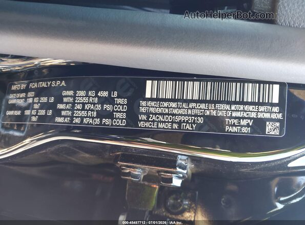 ZACNJDD15PPP37130 2023 JEEP RENEGADE Black Вид підкапотного простору