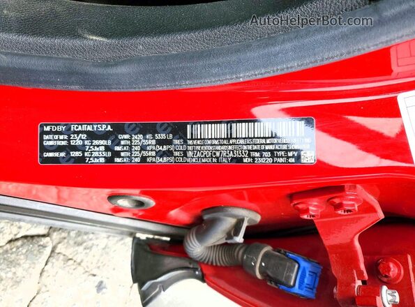 ZACPDFCW7R3A31332 2024 DODGE OTHER Red VIN կոդի պիտակի տեսք