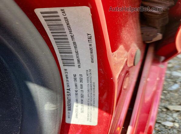 ZAM57RTAXG1185300 2016 MASERATI GHIBLI Red Շարժիչի բաժամունքի տեսք