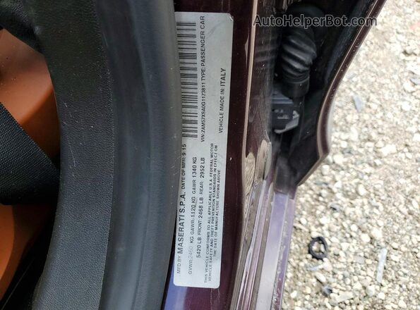 ZAM57XSA0G1173811 2016 MASERATI GHIBLI Maroon Շարժիչի բաժամունքի տեսք