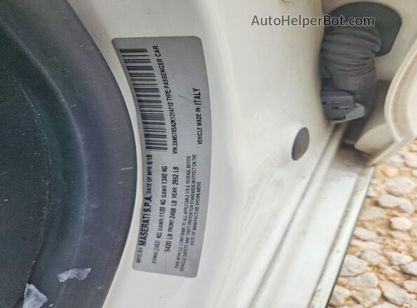 ZAM57XSA2K1314712 2019 MASERATI GHIBLI Белый Вид подкапотного пространства