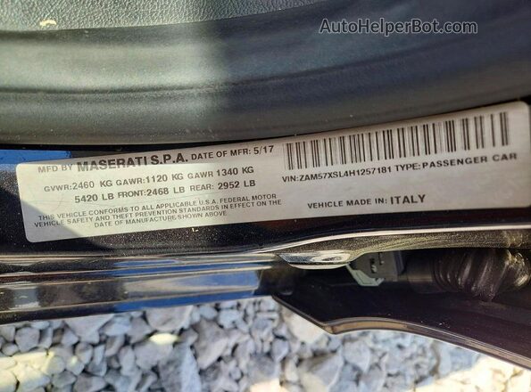 ZAM57XSL4H1257181 2017 MASERATI GHIBLI Черный Вид подкапотного пространства