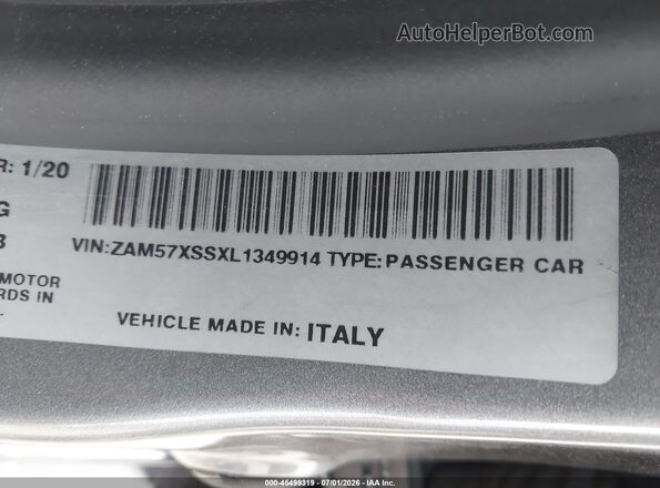 ZAM57XSSXL1349914 2020 MASERATI GHIBLI Gray Շարժիչի բաժամունքի տեսք