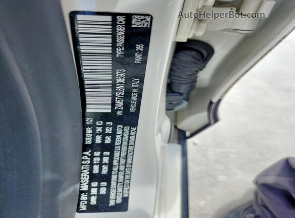 ZAM57YSL6N1385973 2022 MASERATI GHIBLI White Вид наклейки з VIN-кодом