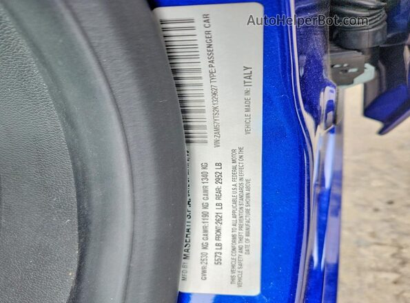 ZAM57YTS2K1329627 2019 MASERATI GHIBLI Blue ძრავის განყოფილების ხედი