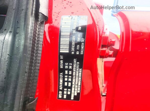 ZARFAECN5H7536818 2017 ALFA ROMEO GIULIA Red Շարժիչի բաժամունքի տեսք