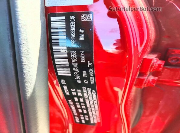 ZARFAMAN0L7635598 2020 ALFA ROMEO GIULIA Red Շարժիչի բաժամունքի տեսք