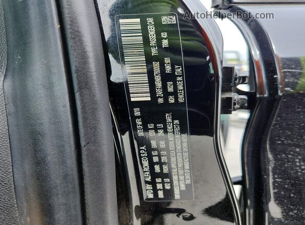 ZARFAMBN6K7600092 2019 ALFA ROMEO GIULIA Black VIN կոդի պիտակի տեսք
