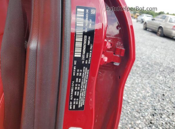 ZARFAMBN6N7665030 2022 ALFA ROMEO GIULIA Red ძრავის განყოფილების ხედი
