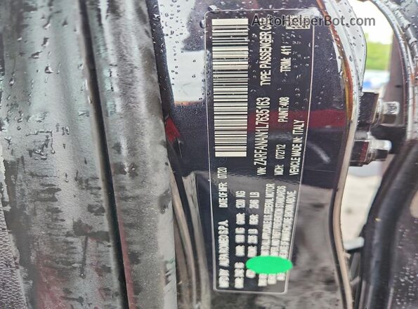 ZARFANAN1L7635163 2020 ALFA ROMEO GIULIA Black Widok naklejki z numerem VIN