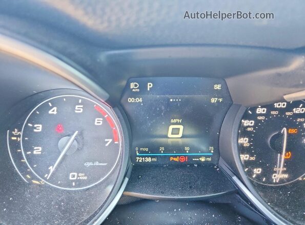 ZASFAKAN0J7B70291 2018 ALFA ROMEO STELVIO Black Instrument cluster view