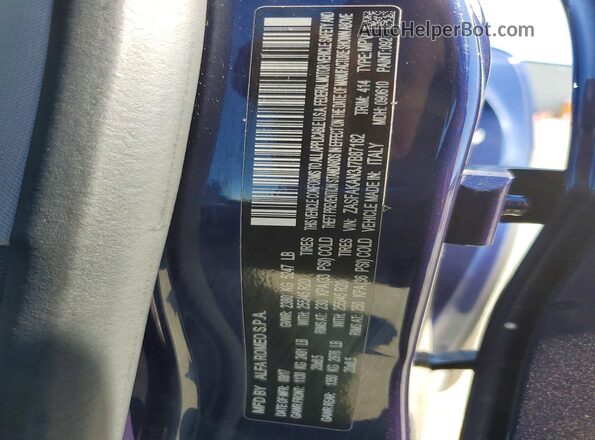 ZASFAKAN3J7B87182 2018 ALFA ROMEO STELVIO Blue Սալոնի 360 աստիճան տեսք