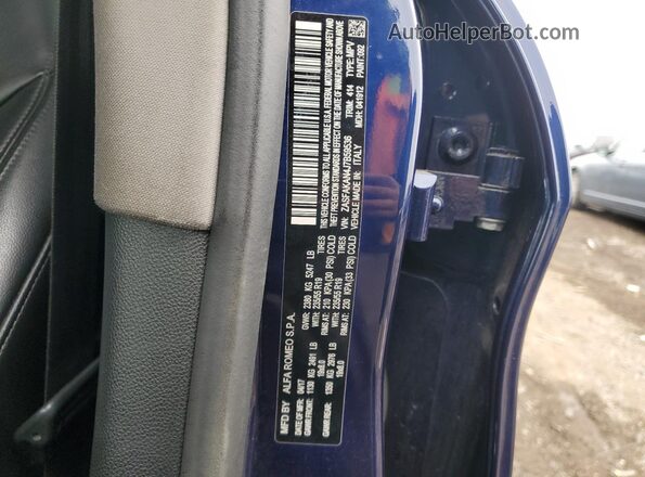 ZASFAKAN4J7B59536 2018 ALFA ROMEO STELVIO Blue ძრავის განყოფილების ხედი
