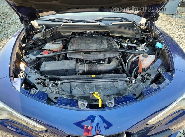 ZASFAKNN1J7B66924 2018 ALFA ROMEO STELVIO Blue Vista del compartimento del motor