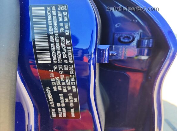 ZASPAJAN2N7D32118 2022 ALFA ROMEO STELVIO Blue Widok komory silnika