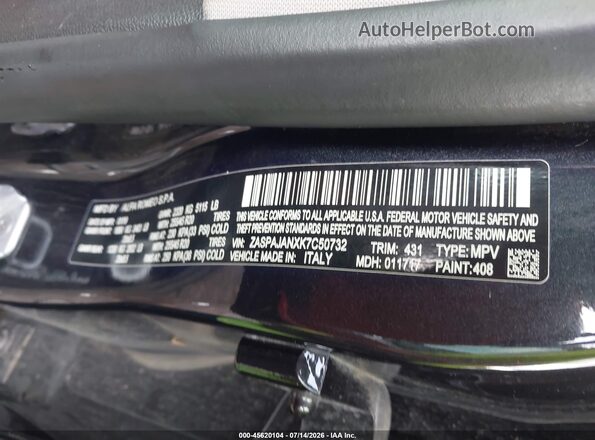 ZASPAJANXK7C50732 2019 ALFA ROMEO STELVIO Black Engine compartment view