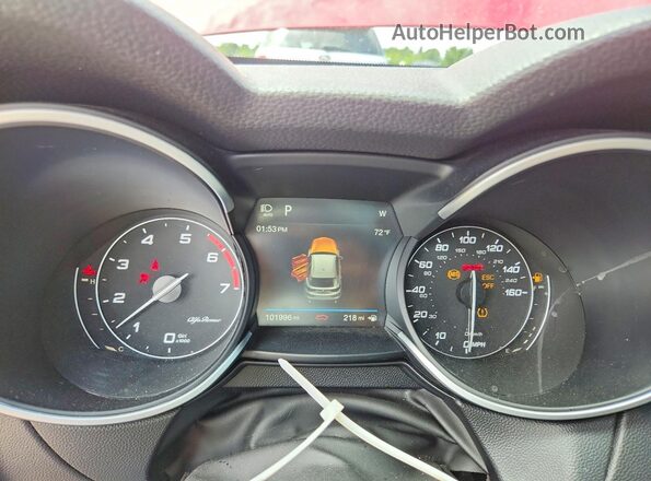 ZASPAKAN2K7C42419 2019 ALFA ROMEO STELVIO Red Instrument cluster view