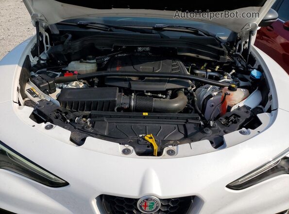 ZASPAKAN7L7C74672 2020 ALFA ROMEO STELVIO White Vista del compartimento del motor