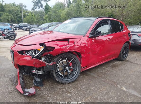 ZASPAKAN8L7C74356 2020 ALFA ROMEO STELVIO Red წინა მარცხენა ხედი სამი მეოთხედიდან