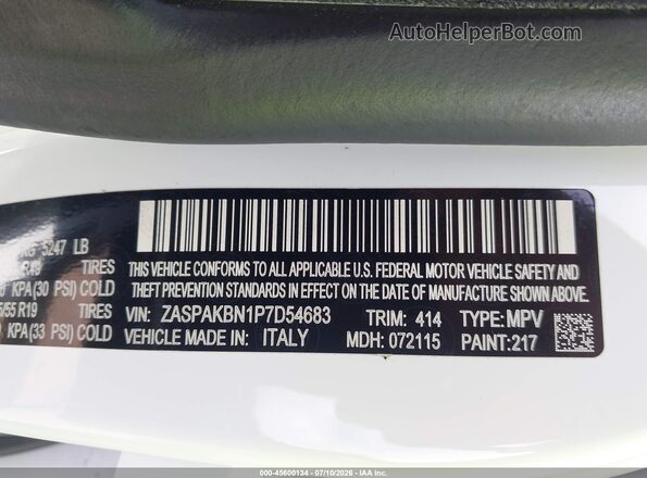 ZASPAKBN1P7D54683 2023 ALFA ROMEO STELVIO White Вид підкапотного простору