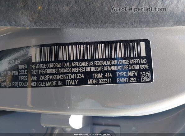 ZASPAKBN3N7D41334 2022 ALFA ROMEO STELVIO Silver Շարժիչի բաժամունքի տեսք