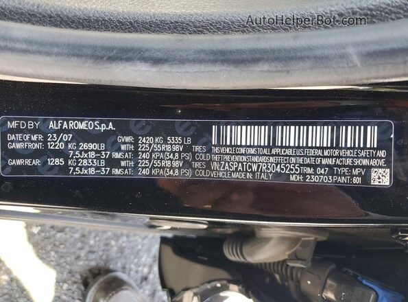ZASPATCW7R3045255 2024 ALFA ROMEO OTHER Black Սալոնի 360 աստիճան տեսք