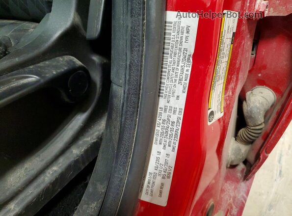 ZFBCFAAH5JZ041231 2018 FIAT 500L Red Панорамний вид салону 360°